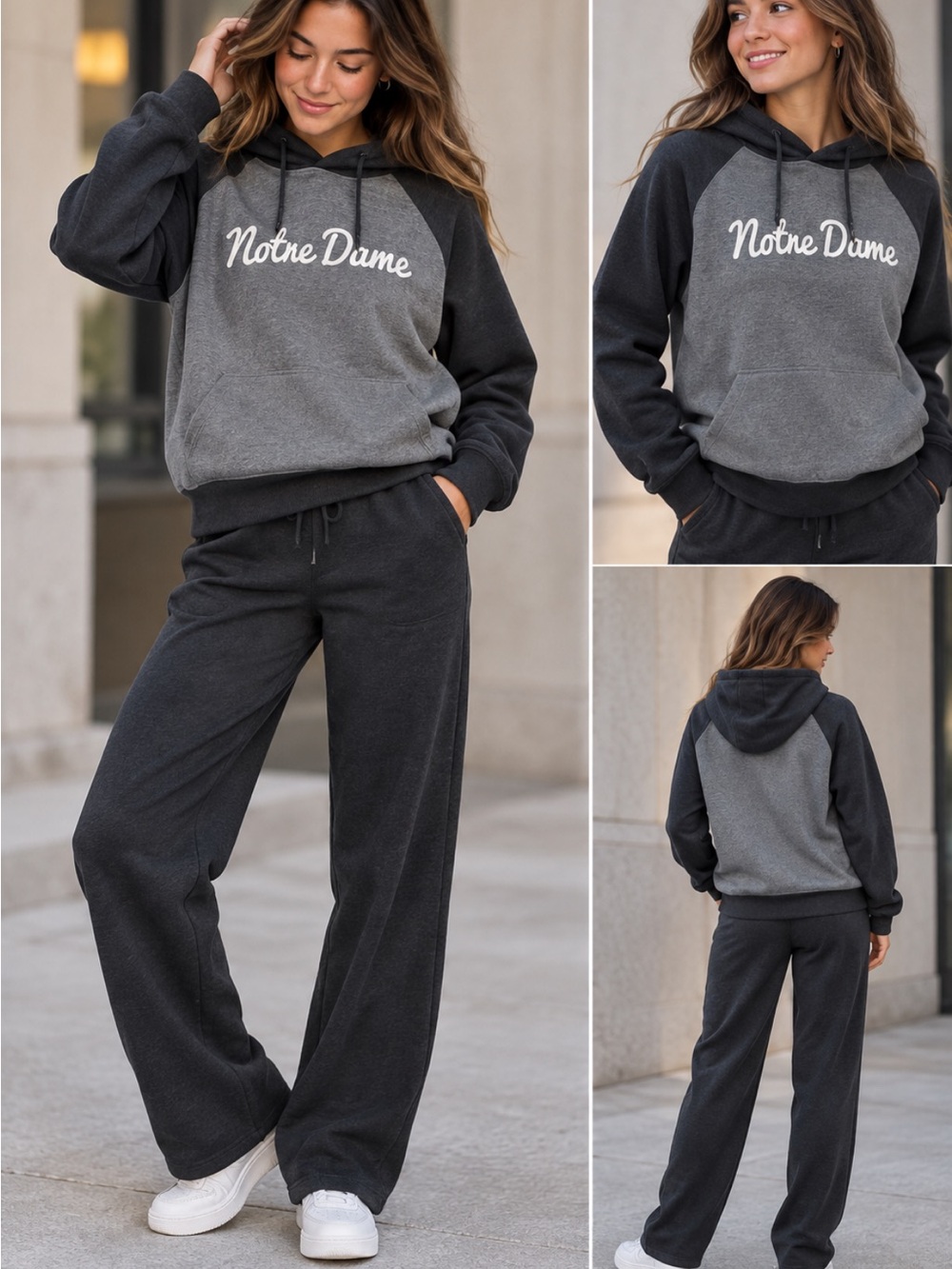 Champion Two-Tone Charcoal Gray Sweatshirt